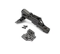 Emuca - Straight Hinge X91, D. 35 mm, Full Overlay, Soft Close, 165º Opening, Euro Screw, Titanium, Steel, 10 pcs.