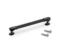 Emuca - Suez Furniture Handle, 160 mm (6,3 inch) Interaxis, L 184 mm (7,2 inch), Black, Aluminium, 20 Units