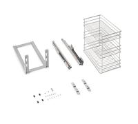 Emuca - Supra Pull-out rack for lower fixing with soft closing, for kitchen modules 300mm, Steel, Chrome plated
