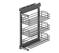 Emuca - TitaneStar pull-out trolley with soft close, Module 300mm (11,8 inch), Anthracite grey, Steel