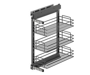 Emuca - TitaneStar pull-out trolley with soft close, Module 400mm (15,74 inch), Anthracite grey, Steel