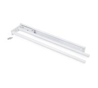 Emuca Towel Rack Extendable, 2 Arms, Aluminium, White Painted