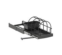 Emuca - Tray for kitchen accessories, lower fixing and manual extraction, Anthracite grey, Steel and Plastic