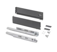 Emuca - Vertex with 3D Regulation External Drawer, Height 131mm, 40kg, Board Thickness of 18mm, Depth 400mm, Steel, Anthracite Grey