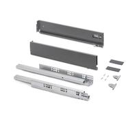 Emuca - Vertex with 3D Regulation External Drawer, Height 93mm, 40kg, Board Thickness of 18mm, Depth 350mm, Steel, Anthracite Grey