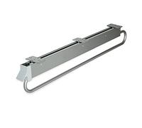 Emuca - Wardrobe pull out clothes hanger rail, sliding hanging rail with length 800mm (31,4 inch),Steel and plastic, metallic grey