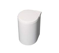 Emuca - Waste bin for cabinet door, recycling bin, 13 L bin with automatic opening lid and fastening to door, plastic, white