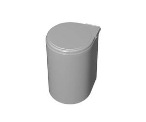 Emuca - Waste bin for cabinet door, recycling bin, 13 L bin with automatic opening lid and fastening to door, plastic, grey