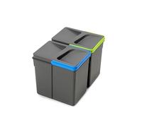 Emuca Recycle 2x6l Recycling Bin 2 Units Silver