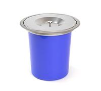 Emuca - Worktop waste bin with lid, Waste containers for kitchen 5L, Built-in waste bin, Stainless steel.