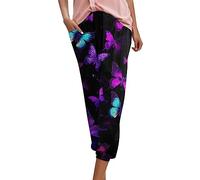 EMUKFD Beach Trousers for Women UK Hippie Bohemian Ladies Yoga Pants High Waist Baggy Patterned Tie Dye Elephant Beach Harem Trouser Holiday Casual Pyjamas Bottoms Thai Indian Gypsy Festival Clothes