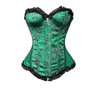 EMUKFD bustier top Emerald Green Basques Vintage Steampunk Boned Overbust Lace Up Gothic Waist Cincher Shapewear Sexy Bridal Lingerie Halloween Burlesque Costumes Strapless Body Shaper