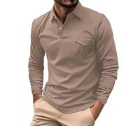 EMUKFD Camisas musculosas de Manga Larga de Golf de rendimiento para Hombres, Polos con cremallera de un cuarto para Hombres, Polo con cremallera, Polo para Hombres