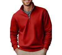 EMUKFD Jersey con cremallera de un cuarto para Hombre Jersey con cremallera de un cuarto para Hombre Jersey con cremallera de 1/4 para Hombre Jersey con cremallera de un cuarto para Hombre suéter Red