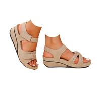 EMUKFD ladies sandals size 7 uk Orthopedic Wide Fit Cushion Walking Slides Comfort Wedge Open Toe Ladies Summer Shoes Plantar Fasciitis Sandal with Arch Support Outdoor Beach Shoes