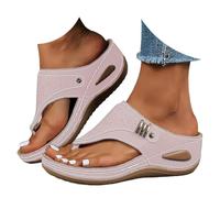 EMUKFD mule slippers for women Wedge Flip Flops Wide Fit New Summer Non-Slip Beach Shoes Toe Post Slippers Orthopedic Anti-Slip Walking Sandals Arch Support Outdoor Thong Slides