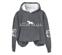 EMUKFD Oversized Hoodies for Women, Uk Casual Drawstring Long Sleeve, Cute Print Drawstring Hood Long Sleeves Plus Size Sweatshirt Hearts Print Jumpers Fall Classic Tops