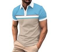 EMUKFD Polo de Punto Vintage para Hombre, Camisetas Polo para Hombre, Camisa de Punto ajustada con botones, Polo clásico para Hombre, Polos de Golf con Cuello en v Navy