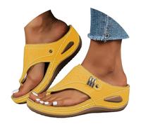 EMUKFD sandals for women size 7 Wedge Flip Flops Wide Fit New Summer Non-Slip Beach Shoes Toe Post Slippers Orthopedic Anti-Slip Walking Sandals Arch Support Outdoor Thong Slides