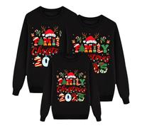 EMUKFD Unisex Christmas Jumpers Funny Graphic Long Sleeve Pullover Sweatshirts Adult Men Women Couples Crewneck Loose Fit Causal Work Novelty Ugly Xmas Sweaters Kid Lounge Holiday Tops Black