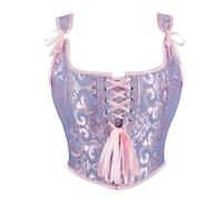 EMUKFD Women Renaissance Corset Top Lace-up Medieval Underbust Corset Vintage Victorian Bustier Overbust Gothic Steampunk Corsets Party Prom Festival Halloween Costume