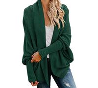EMUKFD Women's Chunky Knit Long Aran Cardigan with 2 Pockets Loose Knitwear Oversized Sweater…