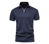 EMUKFD XXXL Mens Shirts Mens Pocket Polo Shirts Short Sleeve Collared Shirt for Men Shirts for Men Jersey de Polo de Los Hombres Camisas de Golf para Hombres(Dark Blue,S)