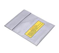 EMUKOEP 18x23cm Fireproof Explosion Proof Lipo Battery Bag Lipo Safe Bag Protective for Safe Storage and Charge with Flame Retardant Fiber for RC Drone Aircraft Batteries (Silver)