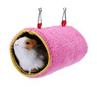 EMUKOEP 2 Types of Small Pet Birds Hanging Cage Bed Parrot Squirrel Hammock House Tunnel Warm Comfortable Sleeping for Parrots and Squirrels (Pink L)