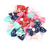 EMUKOEP 20 Pieces Random Color Dog Hair Accessories, Inserts, Suitable for Maltese, Yorkshire, Teddy, Environmentally Friendly Polyester Material