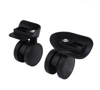 EMUKOEP 2pcs Black Double Row Wheels, Silent Universal Rotation Replacement for Luggage Suitcase, Quiet Casters with Stylish Design, ABS Material and Easy Installation