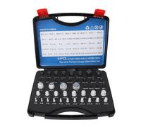 EMUKOEP 44 Pieces Thread Tester With A Case For Size Testing In Difficult Fields, Black And Silver And Screw, Metric Customs Nuts And Screw Counters