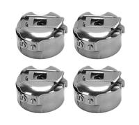 EMUKOEP 4Pcs Bobbin Case Stainless Steel with Spring Steel Plates for Industrial Lockstitch Flat Sewing Machine Heavy Duty