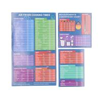 EMUKOEP Accurate Cooking Tables Magnetic Guide PVC Material Fryer Cheat Sheet Set for Pressure Cookers and Fryers 160G