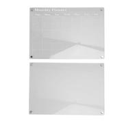 EMUKOEP Acrylic Dry Erase Board Set with 6 Colour Markers, Acrylic Calendar, Plan Your Daily Life, Easy Erase, Strong Adsorption, Clear Acrylic Material, Empty Noteboard