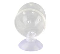 EMUKOEP Aquarium Feeder Red Feeder Fish Feeding Cup Transparent Live Suction Cup Container with Fixed Point Feeding for Fresh Water Sea Water Aquarium (Glass perforated (suitable for nematodes))