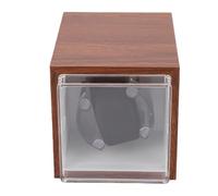 EMUKOEP Automatic Watch Winder 5 Direction Settings Anti Magnetic Silent Operation Compact ABS Storage Box with LED Light for Mechanical Watches Men Gift (Brown)