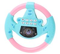 EMUKOEP Baby Educational Copilot Carenter Wheel Tool with Sucking Cup, Dynamic Music from 4 to 6 Years, Promote Imagination Play, Stimulate Development (Blue Pink)