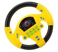 EMUKOEP Baby Educational Copilot Carenter Wheel Tool with Sucking Cup, Dynamic Music from 4 to 6 Years, Promote Imagination Play, Stimulate Development (Yellow)