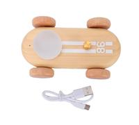 EMUKOEP Battery Operated Night Light, Cute 7-Color Go Kart Design, Car-Shaped Bedside Lamp, Small Night Light for Kids, Ideal for Bedrooms and Soft Nighttime Illumination (Wood Color)