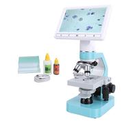 EMUKOEP Binocular Microscope, 7 Inch Display with 4x 10x 40x Achromatic Objectives, High Brightness LED Light Source for Pet Dog Ovulation Observation and Semen Vitality Assessment