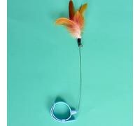 EMUKOEP Cat Feather Collar Toy Adjustable Flexible Funny Interactive Tease Stick with Bell for Cats for Wire Feathers (Blue)