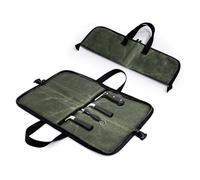 EMUKOEP Chef Tool Bag Large Capacity Canvas Portable Fork Holder Kitchen UtensilsWrap Bag Carrying Pouch for Outdoor Camping Picnic (OD Green)