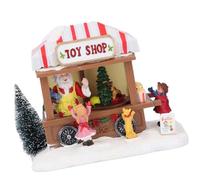 EMUKOEP Christmas Light-Up Musical House, Snowy Food Truck & Snow House Figurines Creative Christmas Decorations & Ideas with Popcorn Theme (Xmas Tree)
