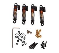 EMUKOEP CNC Aluminum Alloy RC Shock Absorbers High Elasticity for Climbing Bike FMS FCX24 1/18 Pack of 4 (Black)