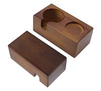 EMUKOEP Coffee Contra Filter Stand Wood Coffee Translation Holder Stand Tamping Station (Brown)