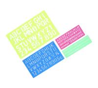 EMUKOEP Colorful Letter Stencil Set, Number and Punctuation Templates for Learning and Crafts, Reusable, Translucent Design, 4 Pieces