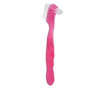 EMUKOEP Denture Brush, Effectively Cleans and Removes 99% Plaque, Soft Brush Hair for Partial Half Complete Dentures, with Ergonomic Handle, for Home Travel Hospital (Pink)