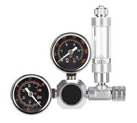 EMUKOEP Dual Display CO2 Regulator for Aquarium, Fine Adjustment Settings, Easy Read G5/8 Silver 4.9 x 4.7 x 2.9 (Large Ordinary Double Table, W21.8 Interface)