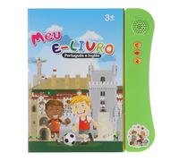 EMUKOEP Educational Portuguese English Sound Book for Bilingual Children Learning Alphabet and Numbers, Animals, Fruits and Vegetables, Interactive Book (Green)